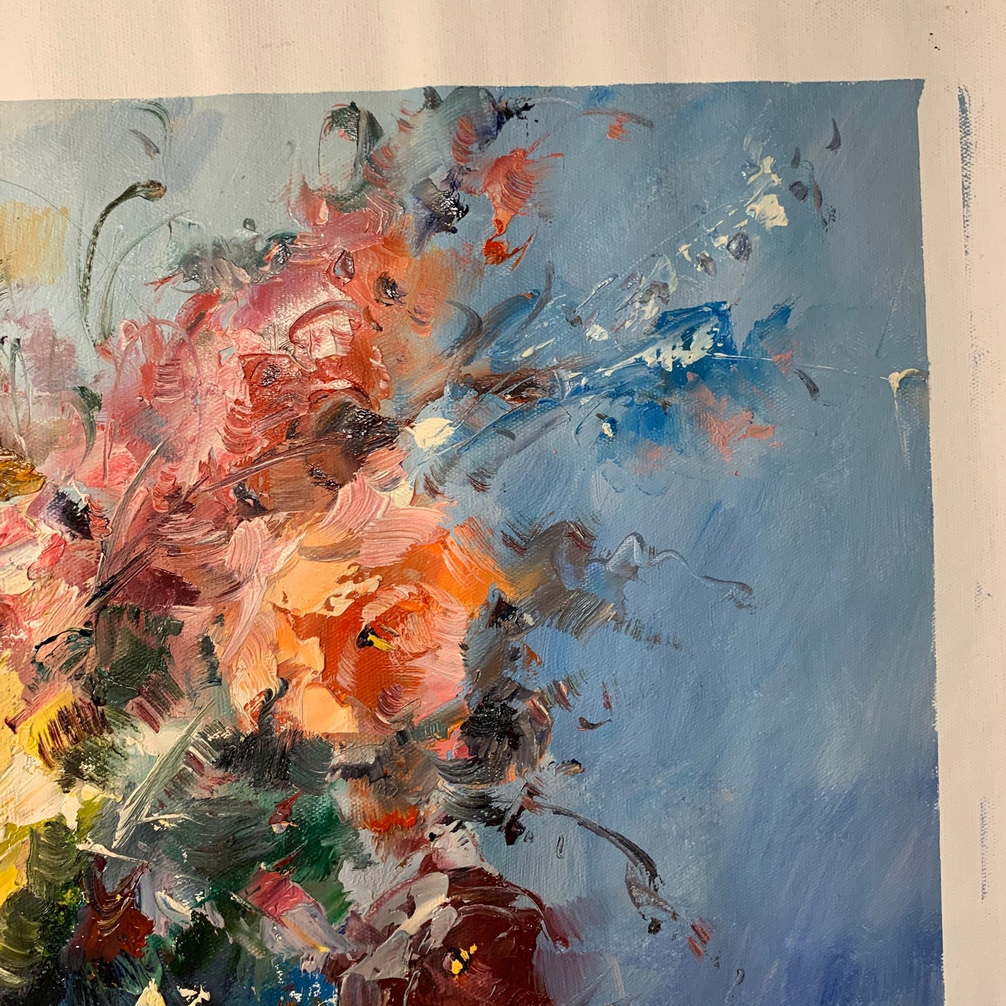 100% hand-painted vase flowers 20×24in oil paintings