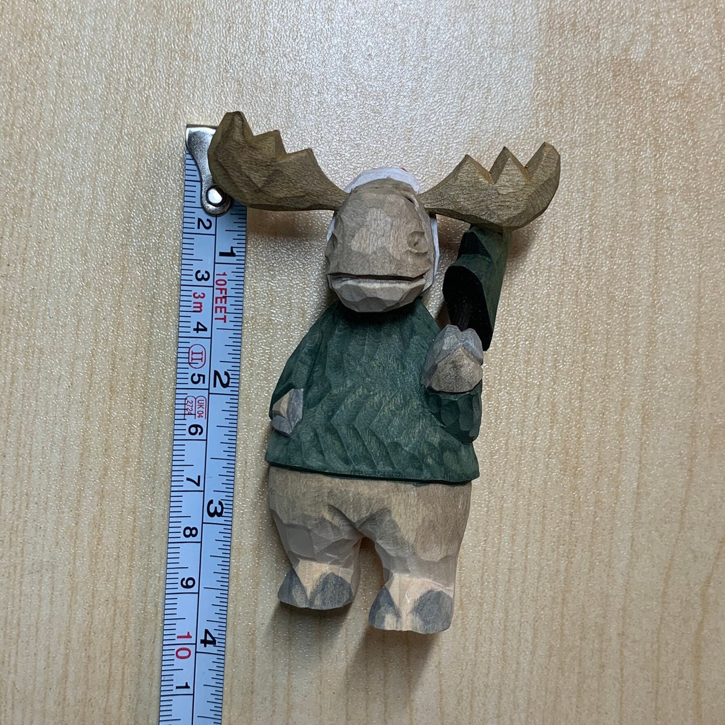 YEEYAYA bull elk Stag Buck deer Hand Carved Wood sculpture Wood collectibles hand made wood Figurines reindeer Figurine Merry Christmas gift