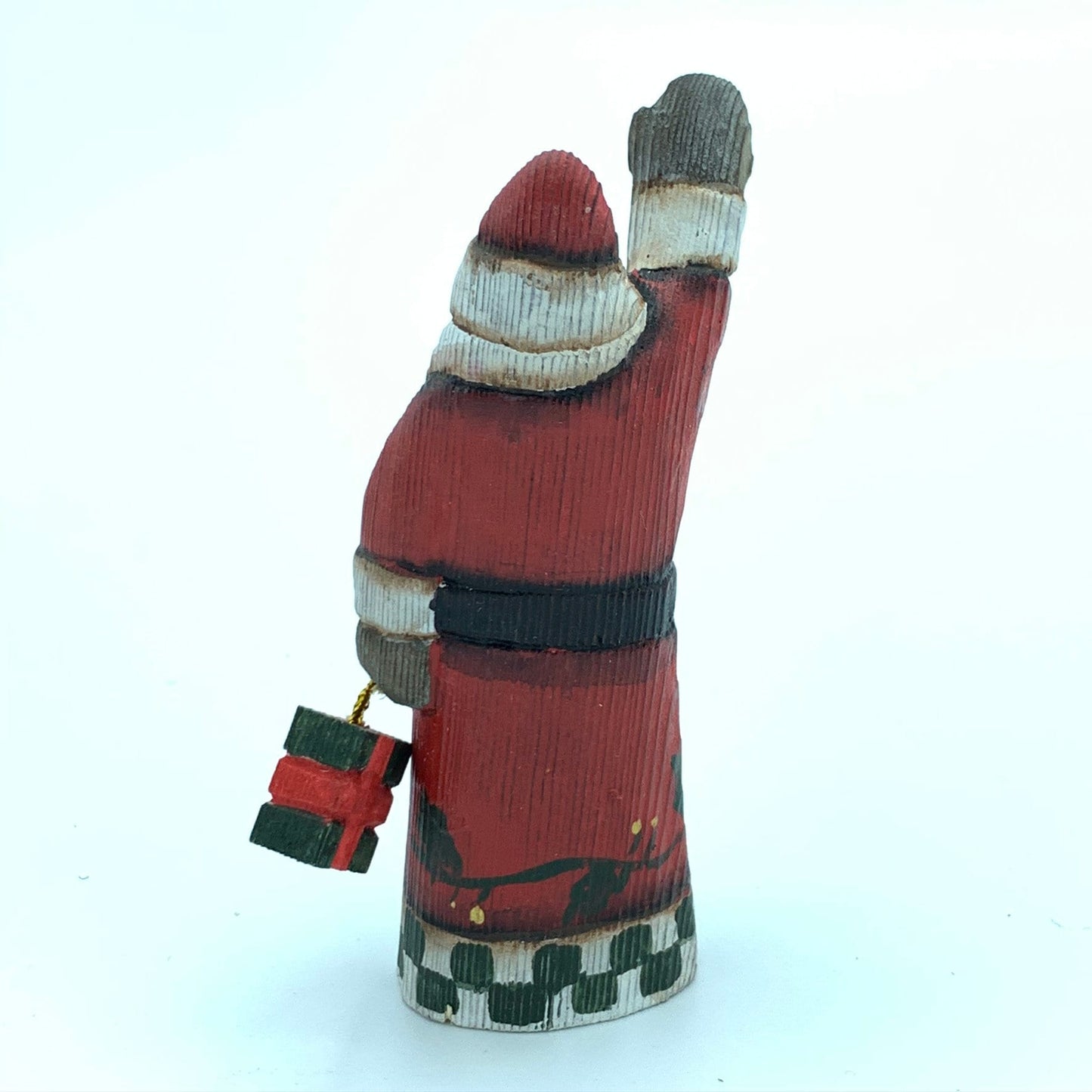 Hand Carved Wood Wooden Santa Claus Figurine Merry Christmas gift