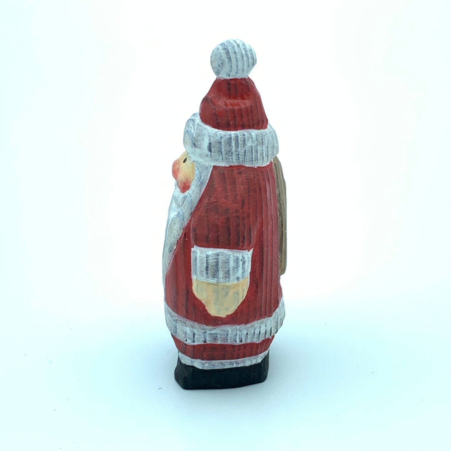YEEYAYA Santa bag Wood sculpture Hand Carved Wood Wooden Santa Claus Figurine Wood Statue Room Decor home Decor Merry Christmas gift