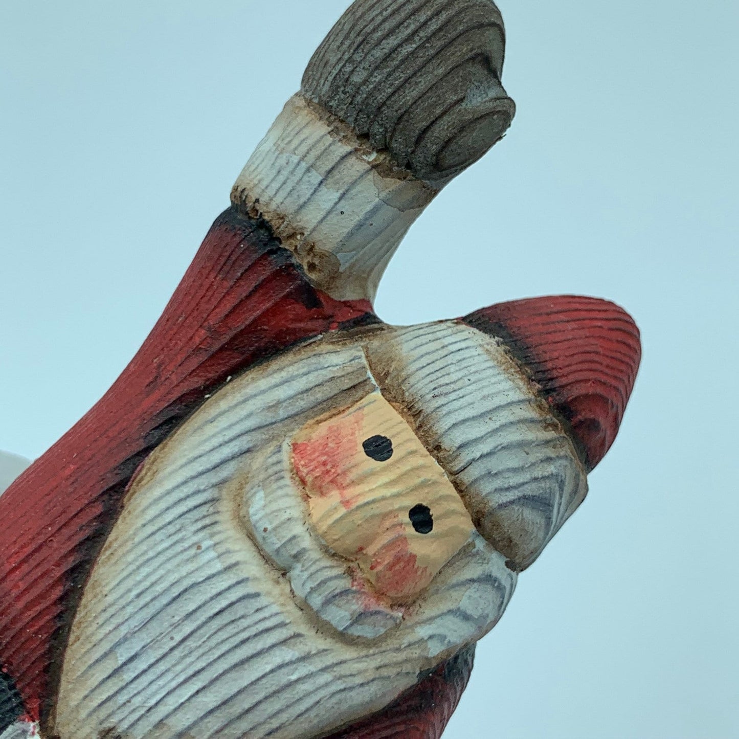 Hand Carved Wood Wooden Santa Claus Figurine Merry Christmas gift