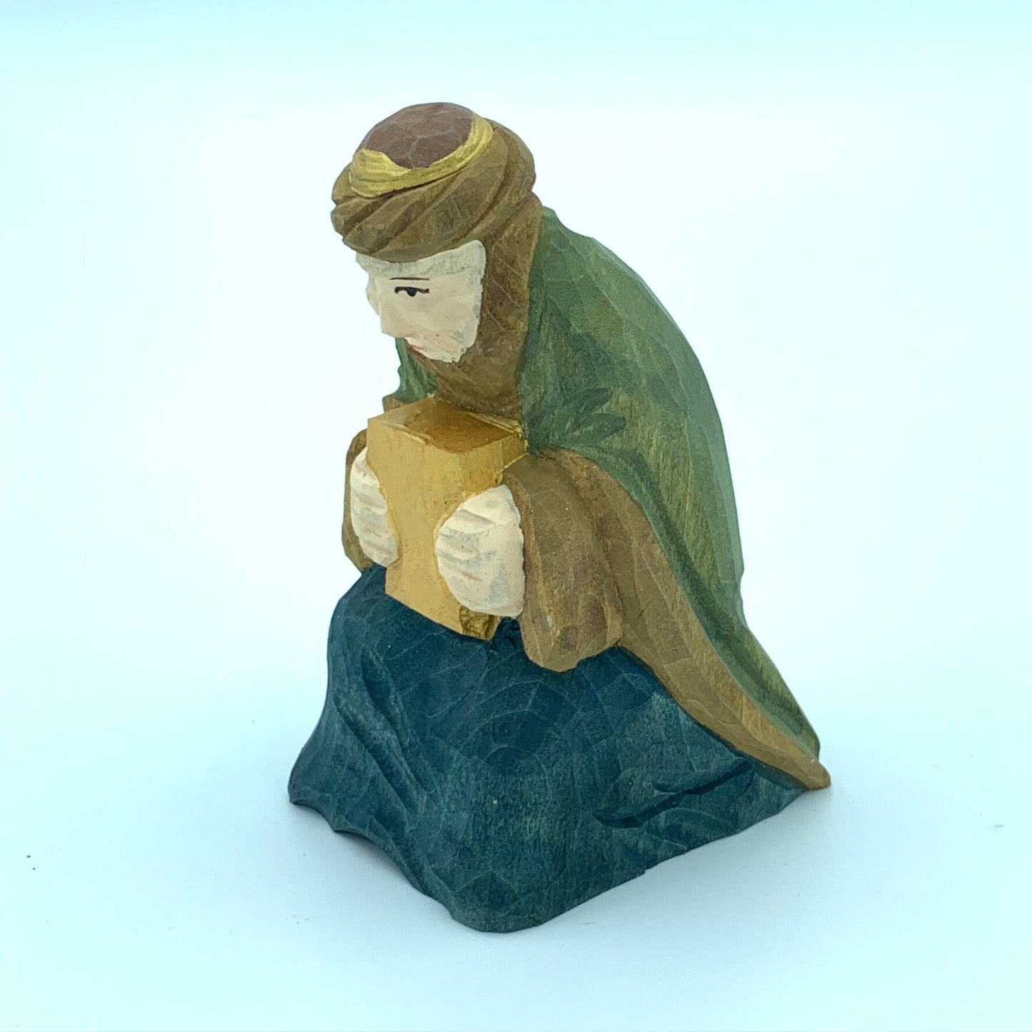 3PCS Hand Carved Religious articles Wood Wooden Nativity Set Figurine Merry Christmas gift