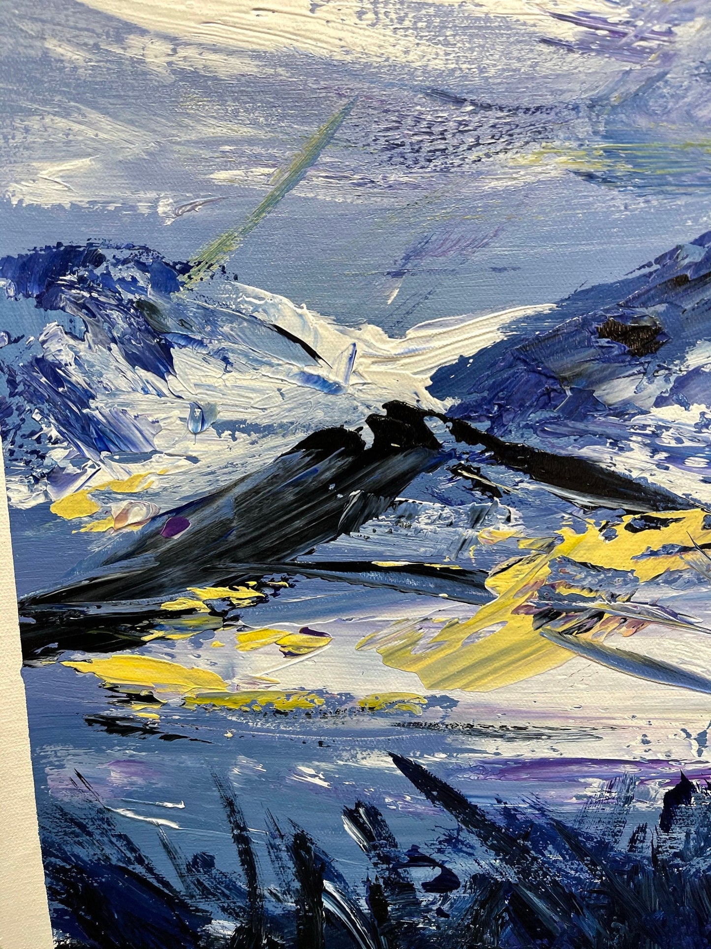 100% hand-painted 36in x24in Snow mountain oil paintings