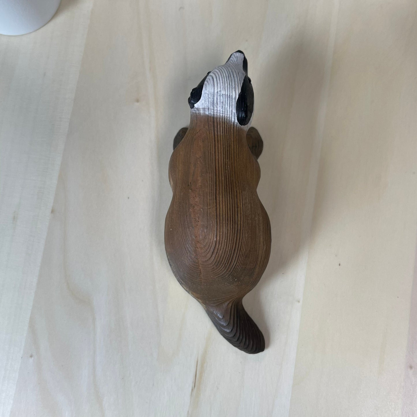 YEEYAYA Wood sculpture badger Wood statue Wood collectibles handmade wood badgers woodcarving Wild animals Hand Carved Wood figurines