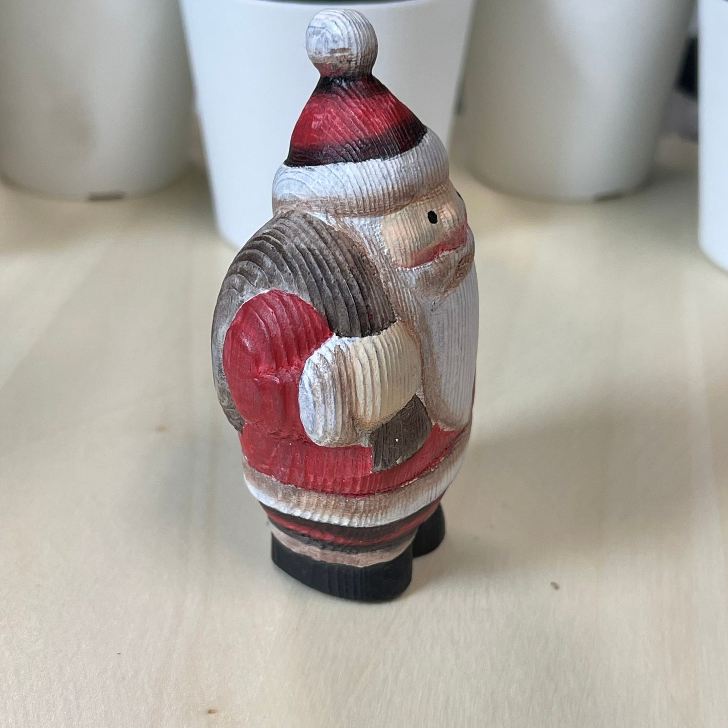 YEEYAYA 21-Santa bag Wood sculpture Hand Carved Wood Wooden Santa Claus Figurine Wood Statue Room Decor home Decor Merry Christmas gift