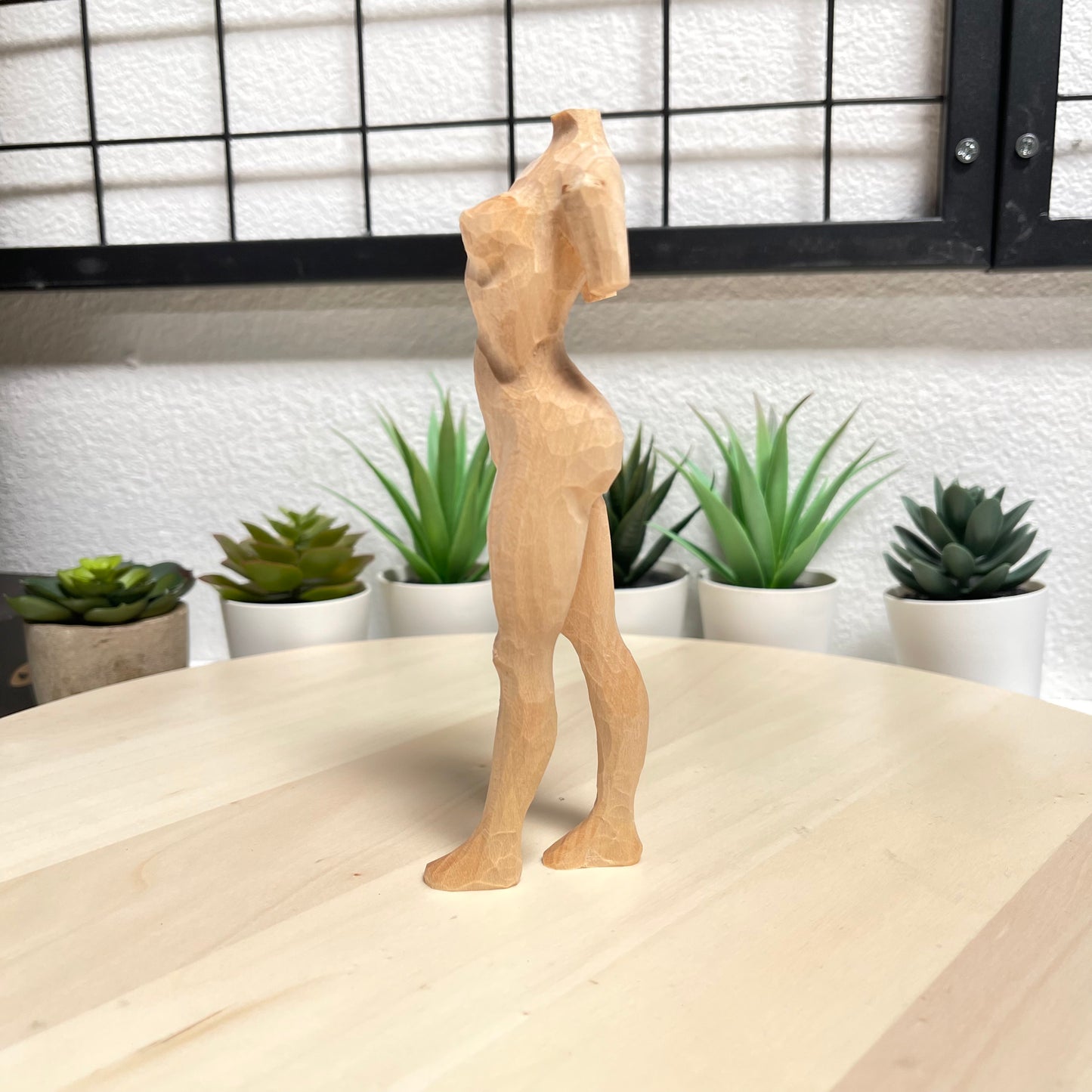 YEEYAYA 6”Statue of Venus body Wood sculpture woodcarving Hand Carved Wood Wooden astronaut Figurine home Decor Room decor