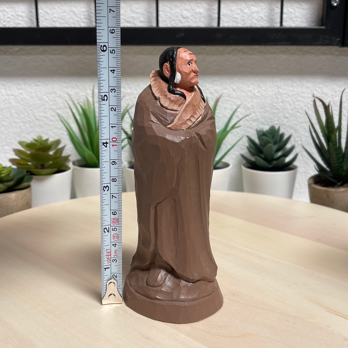 YEEYAYA Indian Wood Sculpture Hand Carved Wood Wooden Figurine Home Decor Room Decor Natural American