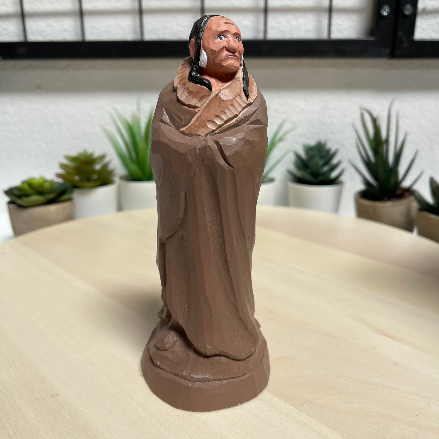 YEEYAYA Indian Wood Sculpture Hand Carved Wood Wooden Figurine Home Decor Room Decor Natural American