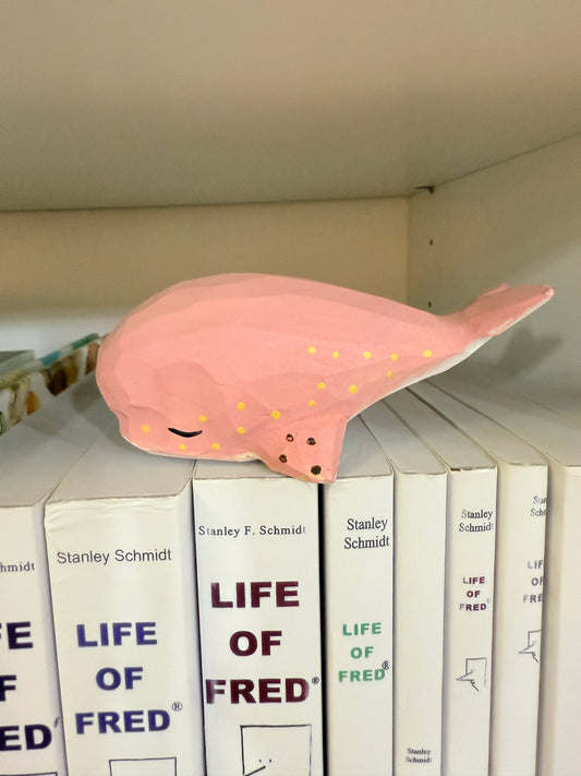 YEEYAYA Whale 4“ Wood sculpture Hand Carved Wood Figurine woodcarving statue home decor room decor Aquatic animal Marine animals