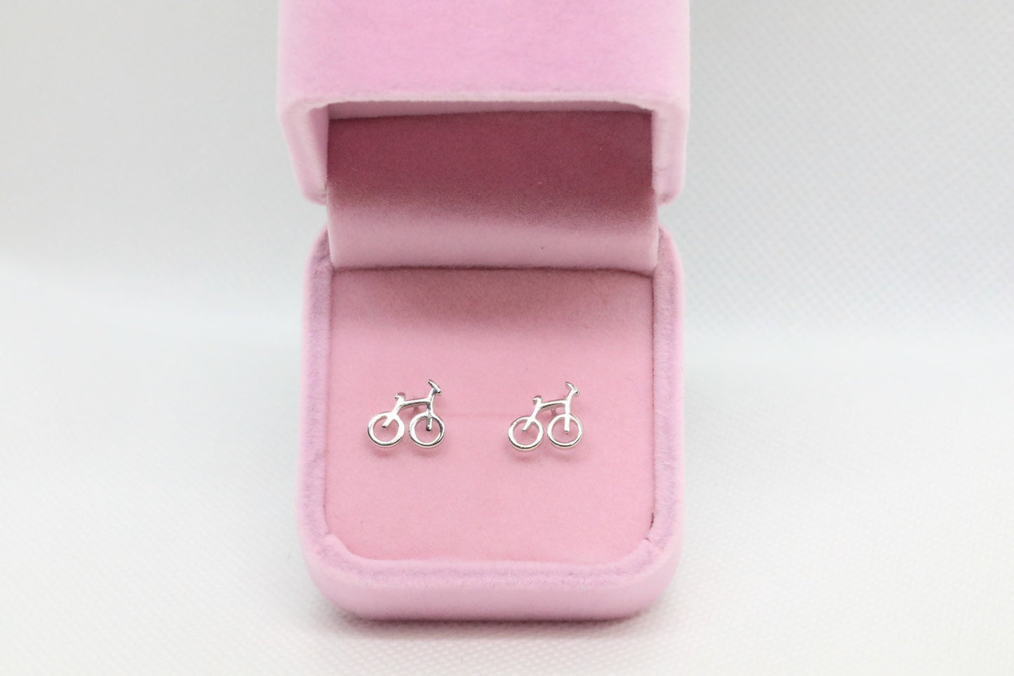 Stud earrings Sterling silver Stud earrings bicycle  Christmas gift includes gift box B10