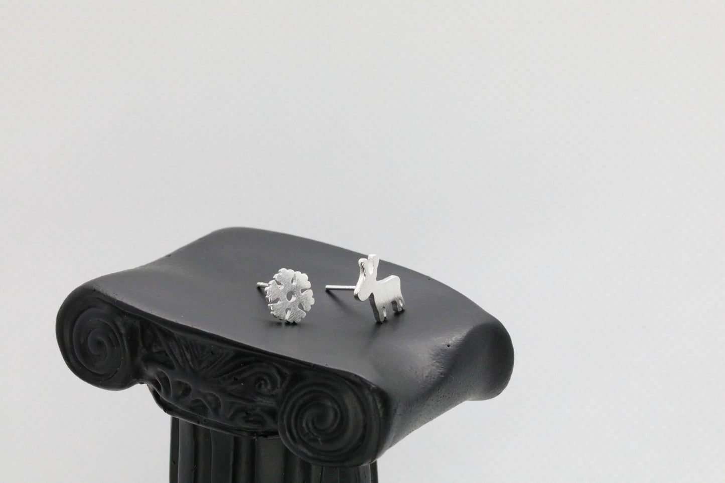 snowflakes reindeer Sterling silver Stud earrings Christmas gift with gift box B12