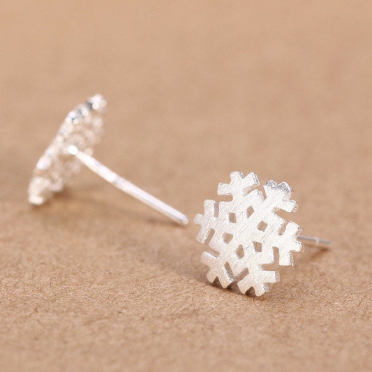 snowflakes reindeer Sterling silver Stud earrings Christmas gift with gift box D02