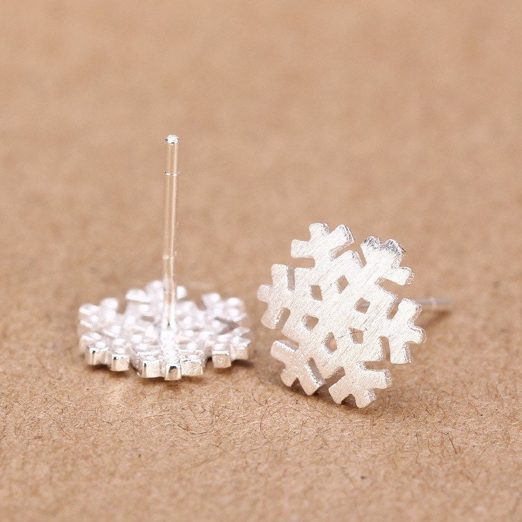 snowflakes reindeer Sterling silver Stud earrings Christmas gift with gift box D02