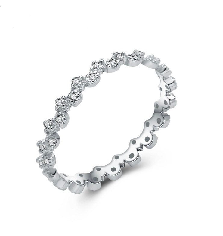 Rings zircon US Seller S925 Sterling Silver Rings Christmas gift with box F07