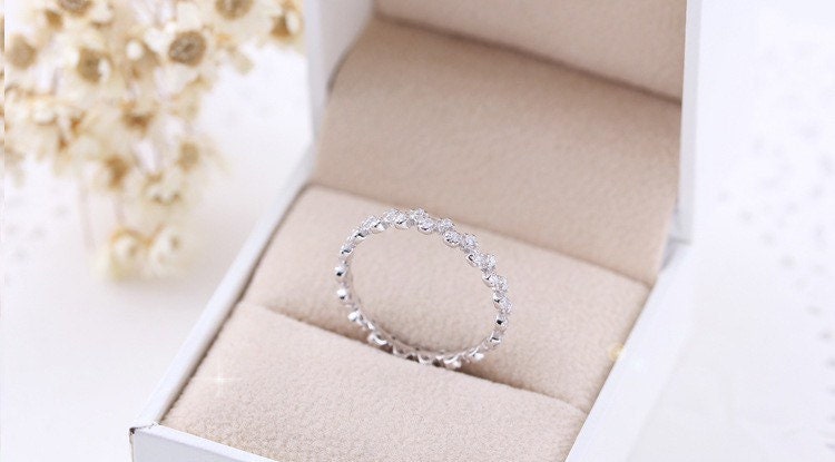 Rings zircon US Seller S925 Sterling Silver Rings Christmas gift with box F07