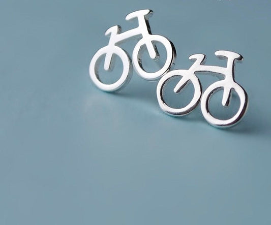 Stud earrings Sterling silver Stud earrings bicycle  Christmas gift includes gift box B10