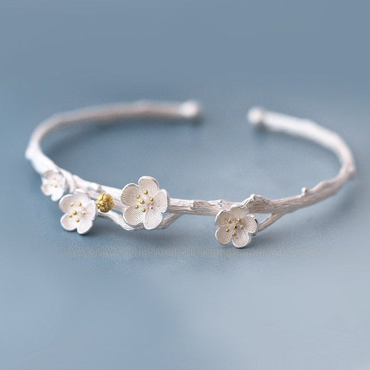US Seller Real S925 Sterling Silver plated Bracelet Bangle Christmas gift with box B04