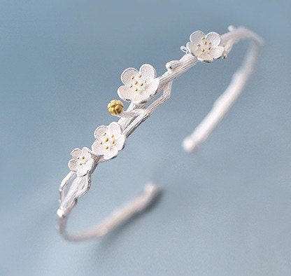 US Seller Real S925 Sterling Silver plated Bracelet Bangle Christmas gift with box B04