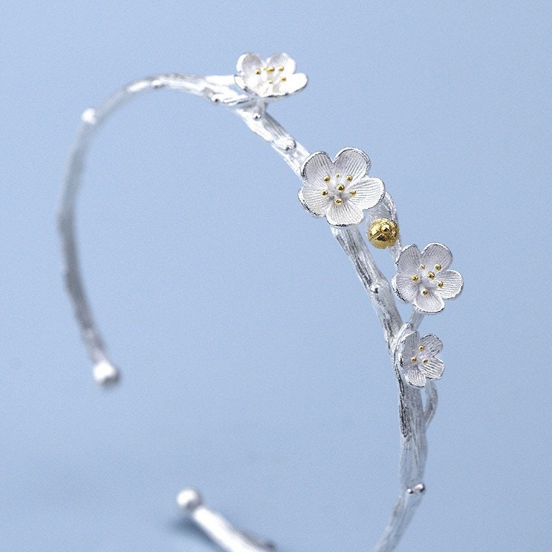 US Seller Real S925 Sterling Silver plated Bracelet Bangle Christmas gift with box B04