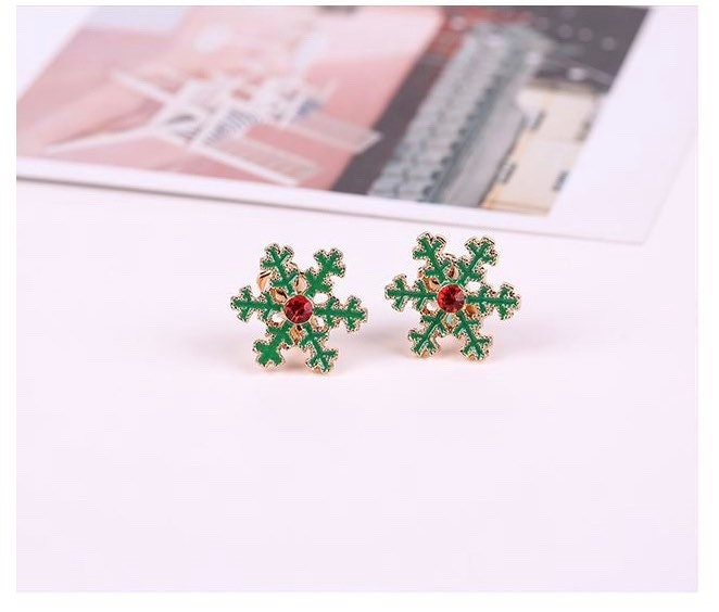 Snow Sterling silver Stud earrings, Christmas gift includes gift box C09