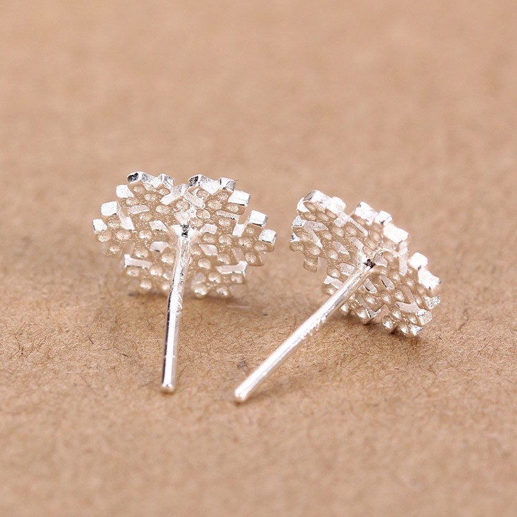snowflakes reindeer Sterling silver Stud earrings Christmas gift with gift box D02
