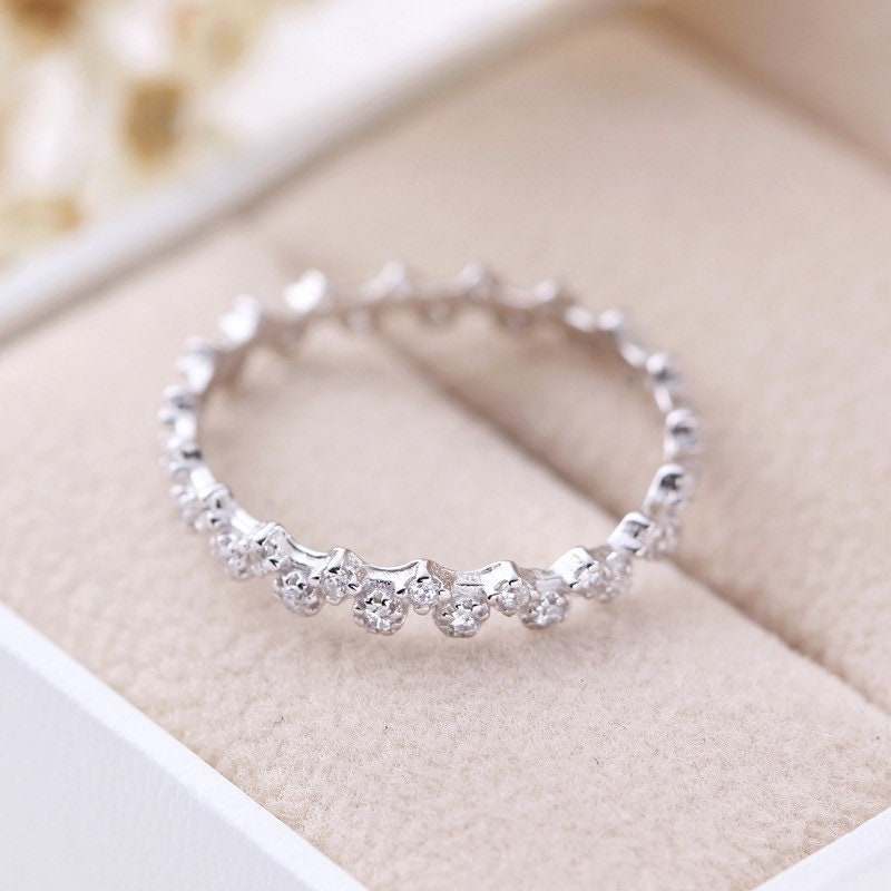 Rings zircon US Seller S925 Sterling Silver Rings Christmas gift with box F07