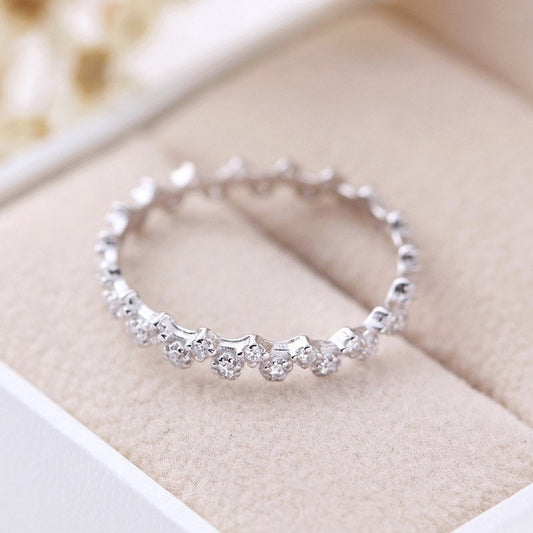 Rings zircon US Seller S925 Sterling Silver Rings Christmas gift with box F07