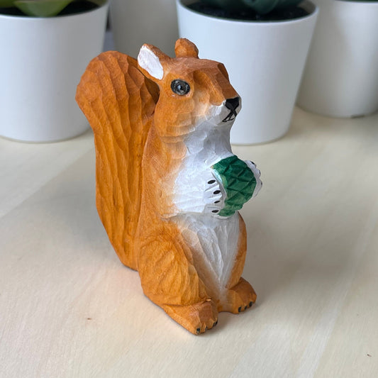 Squirrel Wood sculpture Home decor Wood statue Wood figurines room decor Hand Carved