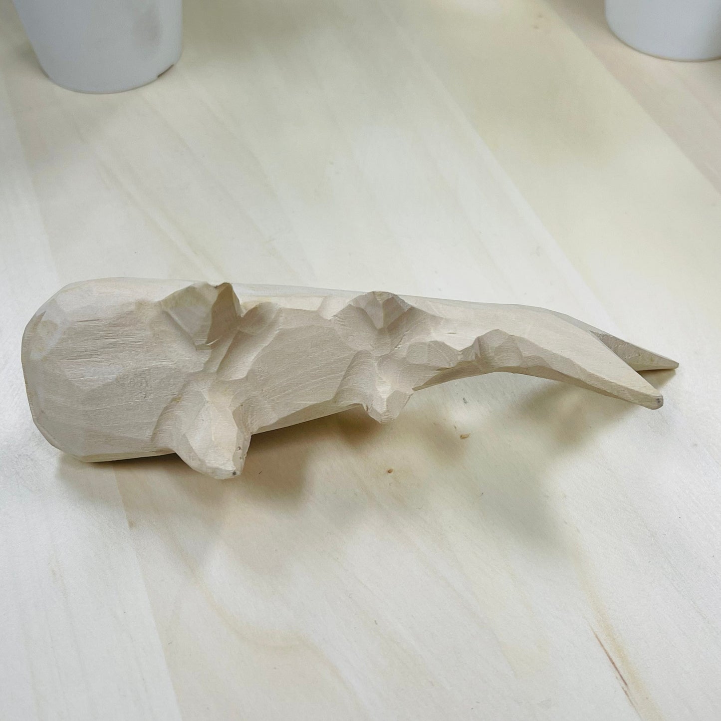 YEEYAYA 6 inch Wood sculpture Hand Carved Wood Wooden whale Figurine woodcarving home decor room decor
