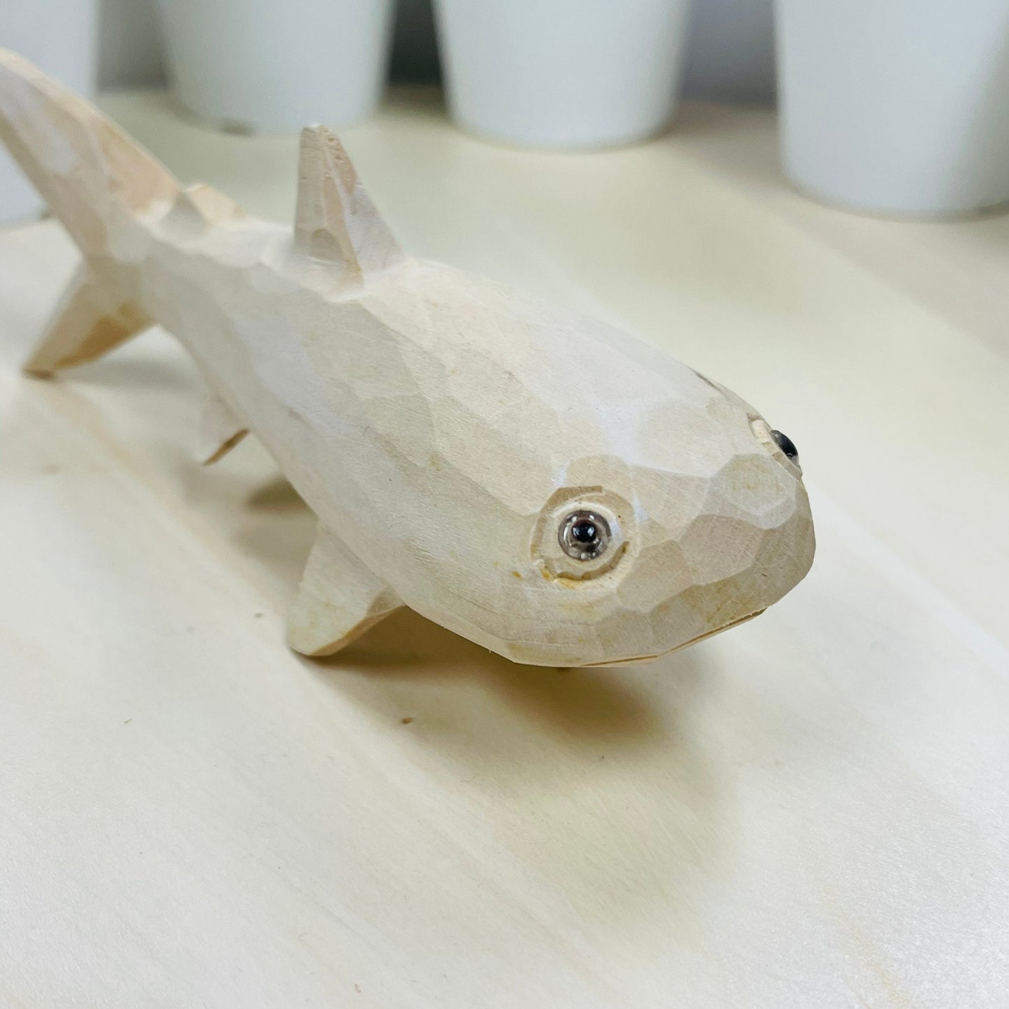 YEEYAYA 6 inch Wood sculpture Hand Carved Wood Wooden whale Figurine woodcarving home decor room decor