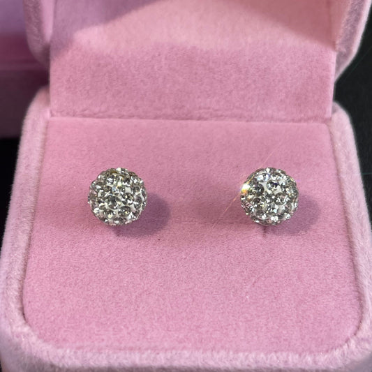 Sparkling Sterling silver Stud earrings, gift includes gift box D01